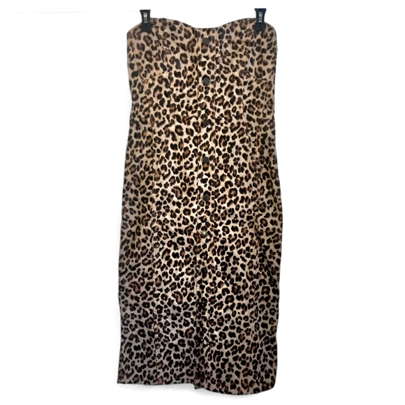 Veronica Beard Liza Dress Strapless Denim Animal Print Sz 6 Like New!!! - Picture 2 of 16